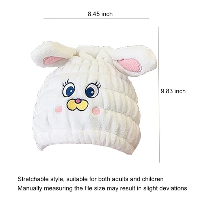 Animal Hair Drying Towel Caps, Cute Children Hair Drying Wrap as Gift - Image 3