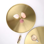FREELOVE Gold Tray, Round Brass Serving Platter, Bar Circle Decorative Plate - Image 7
