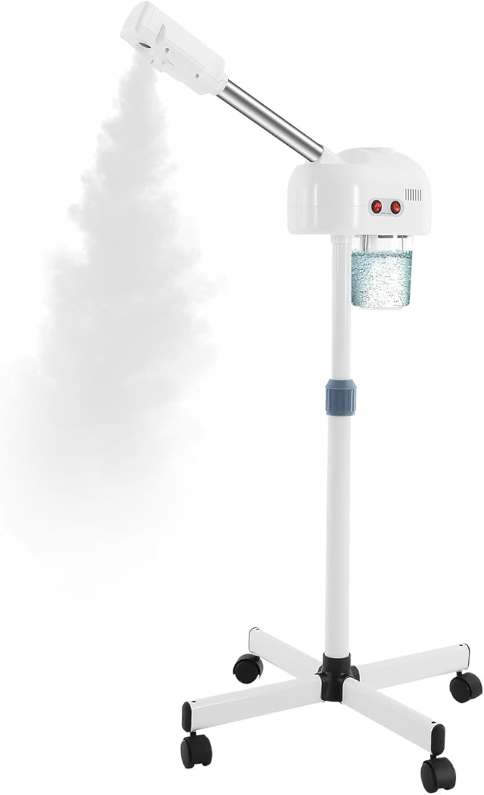 Professional Stand Facial Steamer w/Hot Mist – Adjustable Height, 360° Nozzle & by Unknown