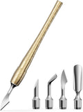FERYES 4-in-1 Cuticle Pusher Tool-Curved/Smooth/Chisel/Horseshoe Heads + by FERYES