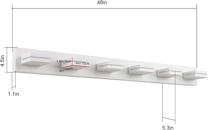 SineRise LED Modern Bathroom Vanity Light Fixtures, Matte White Modern Acrylic - Image 4