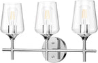 Ralbay Vintage 3 Light Vanity Light Fixture Industrial Chrome Bathroom Light - Image 2