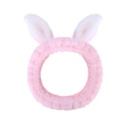 Cute pink Rabbit Ears Headband Frog Eye Elastic to Wash Face by Jowmoy
