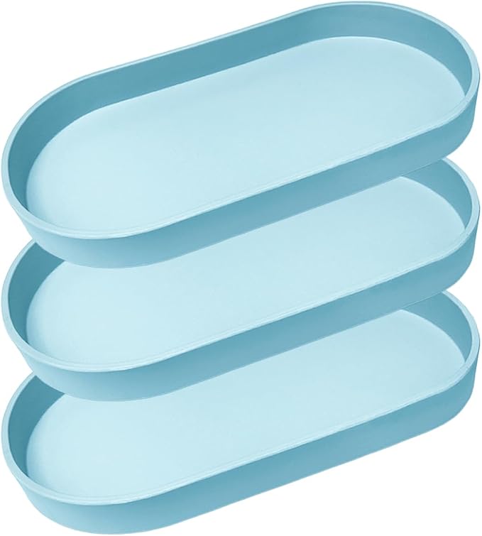 Blue Small Tray, 3 Pack Oval Tray by VCREATC-VCREATEFORCUSTOMER