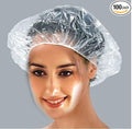 100 Pcs Disposable Plastic Shower Caps Clear Elastic Thick Bath Cap by KINGLAKE