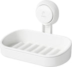 LEVERLOC Soap Dish Holder for Shower Suction Cup Wall Mounted Self Draining by LEVERLOC