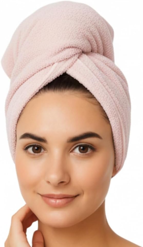 KEEPOZ Cotton Hair Towel Quick Dry Hair Towel Hair Drying Towels Suitable - Image 2