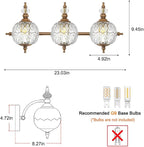 Brushed Antique Brass Bathroom Vanity Light Fixture Vintage Style - Image 5