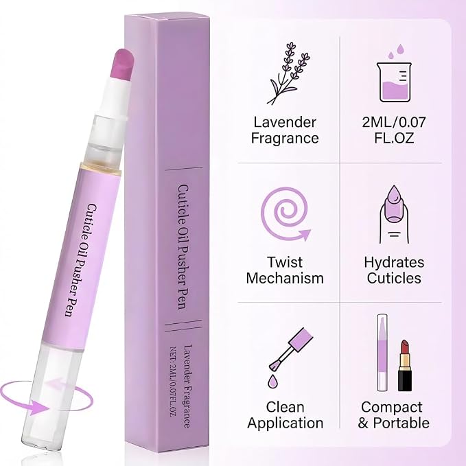 Ceramic Cuticle Pusher & Nail Oil Pen, 2-in-1 Nail Care Tool, Gentle Hangnail - Image 5
