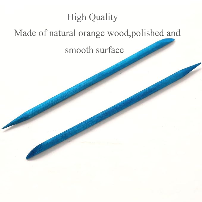 100 Pcs Orange Wood Nail Sticks Double Sided Multi Functional Cuticle Pusher - Image 5