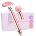 Upgrade 2 in 1 Vibrating Jade Facial Massager Roller, Electric Rose Quartz Eye by ZSZESHIN