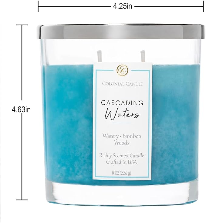 Colonial Candle Cascading Waters Scented Candle Jar, Highly Fragranced Candles - Image 4