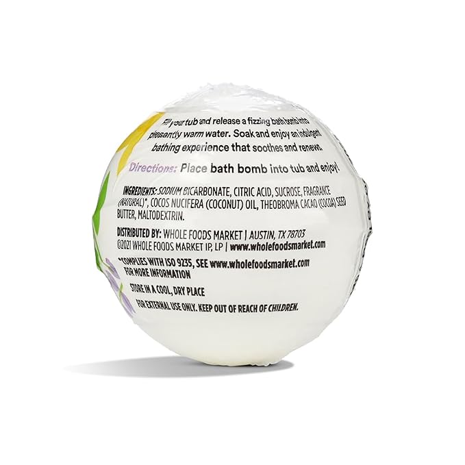 365 by Whole Foods Market, Fizzing Bath Bomb, Lavender Vanilla, 2.8 oz - Image 2
