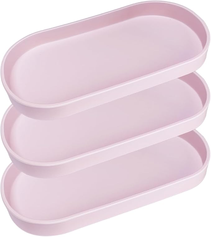 Pink Small Tray, 3 Pack Oval Tray by VCREATC-VCREATEFORCUSTOMER