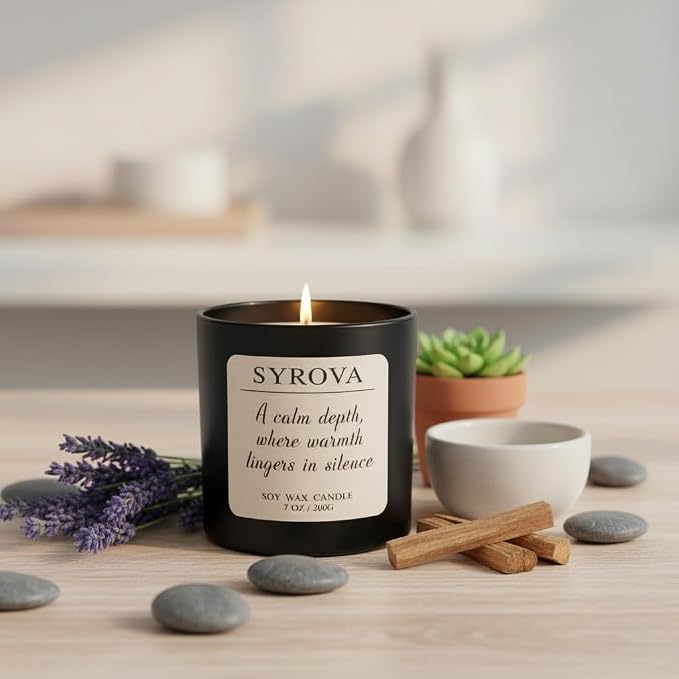 Lavender & Sandalwood Candle, Luxury Scented Soy Candle 7oz, Calming Relaxing - Image 4