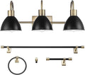 GLOBE Electric 63000058 5-Piece All-in-One Bathroom Accessory Set, Brass & Black by GlobeElectric