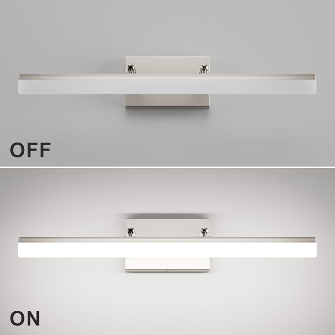 Aipsun 24 inch Modern Brushed Nickel Vanity Light Adjustable Bathroom Light - Image 8