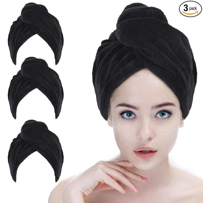 SINLAND Microfiber Hair Drying Cap Hair Towel Turban Twist by SINLAND
