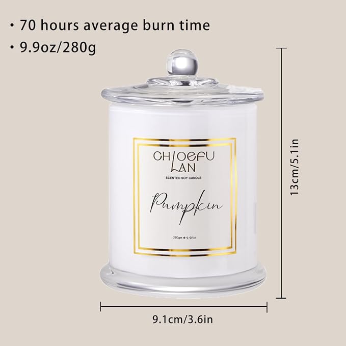 Chloefu LAN Pumpkin Candle, Fall Candles - Image 2