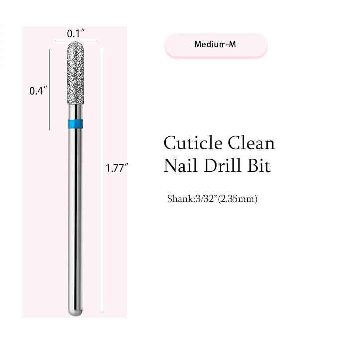 10pcs Safety Round Barrel Cuticle Drill Bits, Carbide Diamond Nail Bits - Image 3