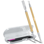 2PCS Metal Champagne Gold Cuticle Pusher and Cutter Remover Salon Quality by GA%26EN