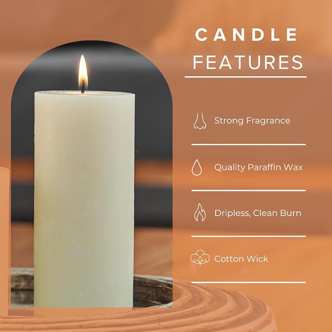Simply Soson 3x6 in. Ivory Scented Candles Set of 3 - Image 3