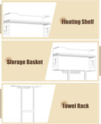 Aetyord Towel Racks for Bathroom 31inch Wall Mounted Towel Rack, Floating Shelf - Image 2