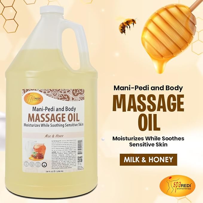 SPA REDI - Massage Oil, Milk and Honey, 128 Oz - Professional Pedicure - Image 3