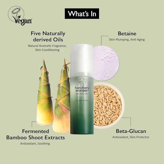 HARUHARU wonder Black Bamboo Mist, Hydrating and Firming Skin, Panax Ginseng - Image 4