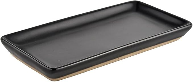 Sweet Water Decor Matte Black Stoneware Tray | Kitchen and Bathroom Dispenser by SweetWaterDecor