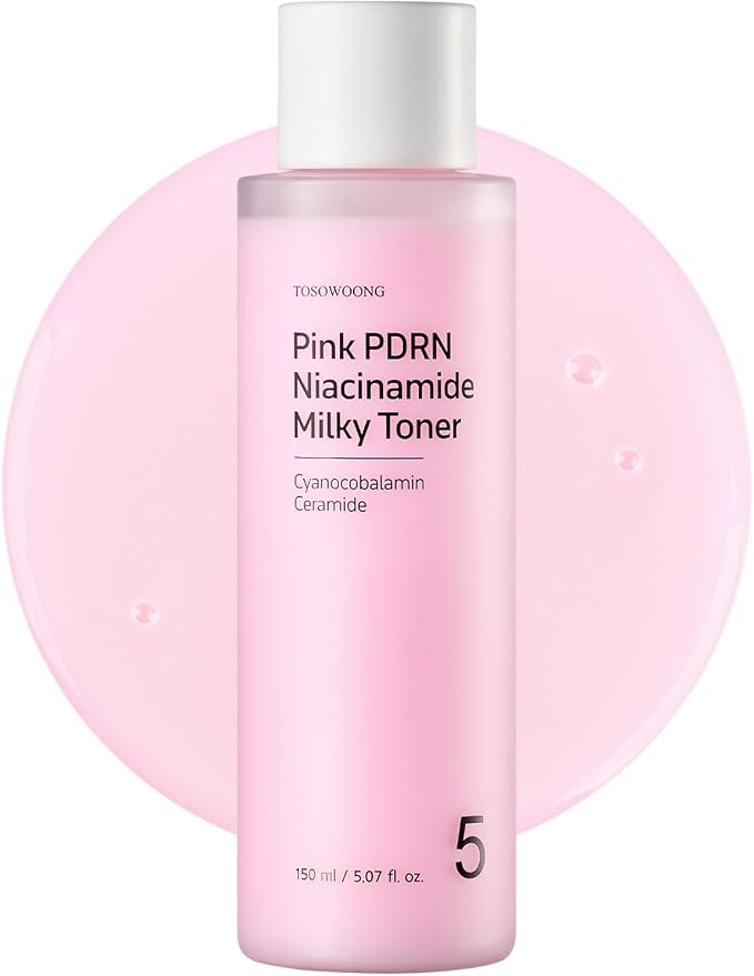 TOSOWOONG Pink PDRN Niacinamide Milky Toner, Niacinamide 5% Dark Spot Care by TOSOWOONG