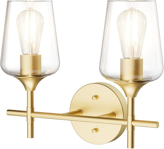 Ralbay Gold Bathroom Light Fixtures 2-Lights - Image 2