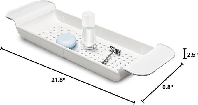 madesmart Expandable Bath Shelf, Adjustable Bathtub Tray - Image 4