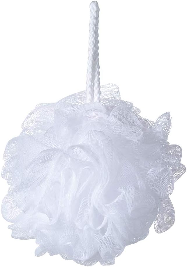 Bath Sponge Loofah Shower Pouf White Mesh Shower Puff Pack of 6 - Image 2