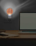 Night Lights Auto Sensor Orange Checked Plaid Night Light Minimalist Grid Lines - Image 7