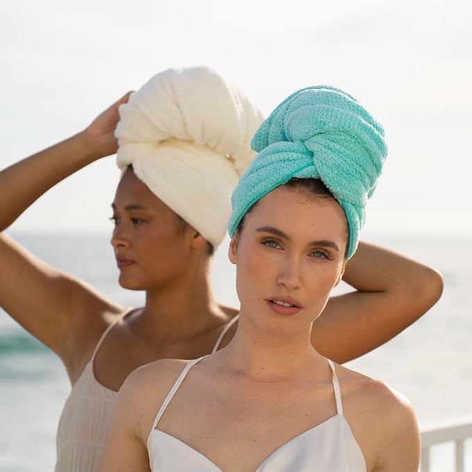 VOLO Hero Capri Blue Hair Towel | Ultra Soft, Super Absorbent, Quick Drying - Image 7