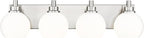 Bathroom Light Fixtures, 4 Light Brushed Nickel Vanity Light, 26 Inch Modern by Metwet