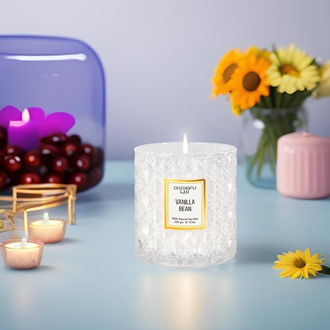 Chloefu LAN Vanilla Bean Highly Fragranced Candle Gifts - Image 3