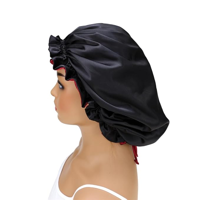 Adjustable Silk Satin Bonnet Hair Care Caps - Image 9