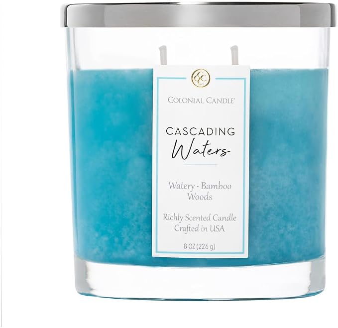 Colonial Candle Cascading Waters Scented Candle Jar, Highly Fragranced Candles by ColonialCandle