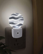 Night Lights Auto Sensor Grey Ocean Waves Night Light Abstract Mountain Stripes - Image 3
