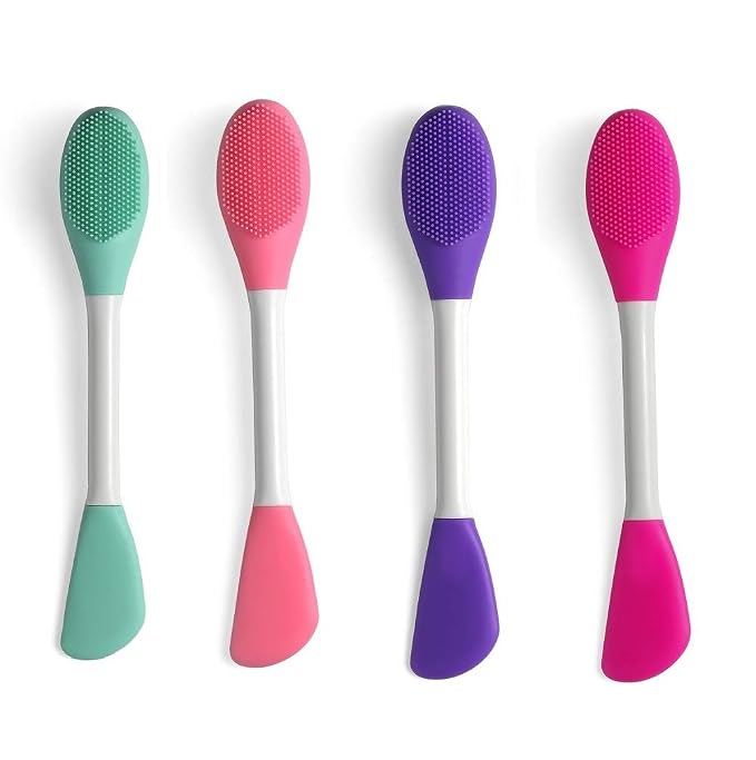 Silicone Brushes, Double-Ended Silicone Face Mask Brush, Facial Cleansing Brush by LASSKY
