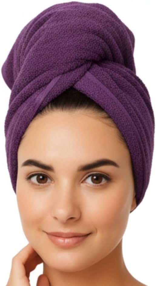 KEEPOZ Cotton Hair Towel Quick Dry Hair Towel Hair Drying Towels Suitable - Image 2