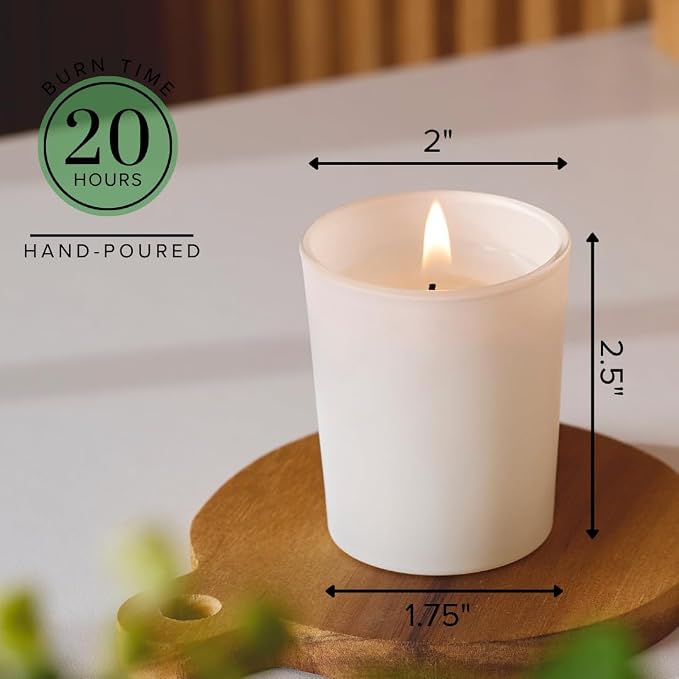 Simply Soson Scented Votive Candles, Bulk Set of 24 White Sage Small Candles - Image 2