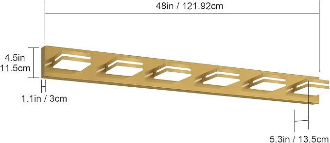 SineRise LED Modern Bathroom Vanity Light Fixtures, Brass Modern Acrylic - Image 5