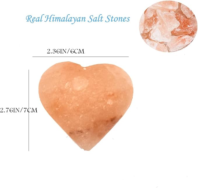 2 Pcs Heart Shape Himalayan Salt Massage Stones Hot Massage Cold Massage Stones - Image 2
