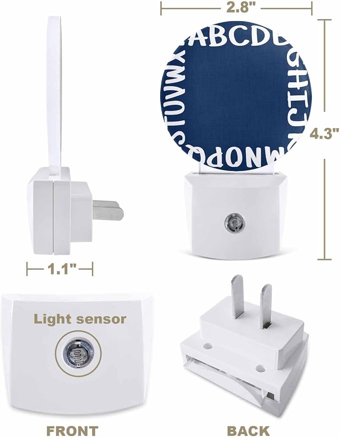 Night Lights Auto Sensor Alphabet Night Light Navy Blue Modern Minimalist - Image 2