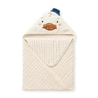 Blissful Diary Muslin Baby Hooded Towel 1 Pack, Soft & Absorbent Bath Towel - Image 8
