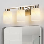 3-Light Bathroom Light Fixtures, Modern Vanity Lights, Brushed Nickel Metal - Image 6