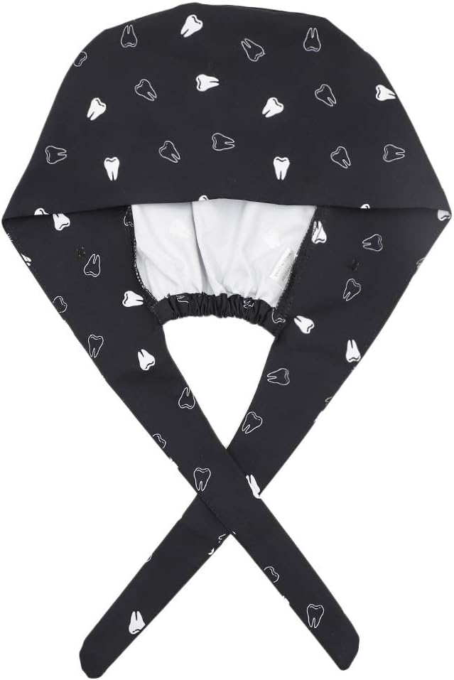 Gourd-Shaped Working Cap with Button, Adjustable Tie Back Hat Sweatband Hair - Image 3
